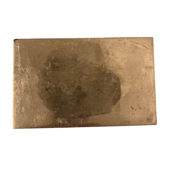 Vintage Black Etched Tin And Wood Jewelry Box With Floral Design And Hinged Lid - Picture 8 of 10